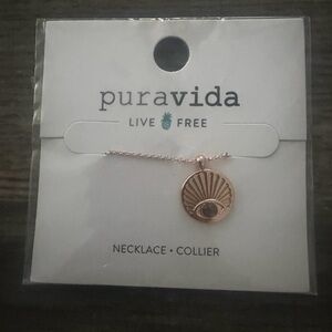 Pura Vida Rose Gold Radiant Eye Pendant Necklace